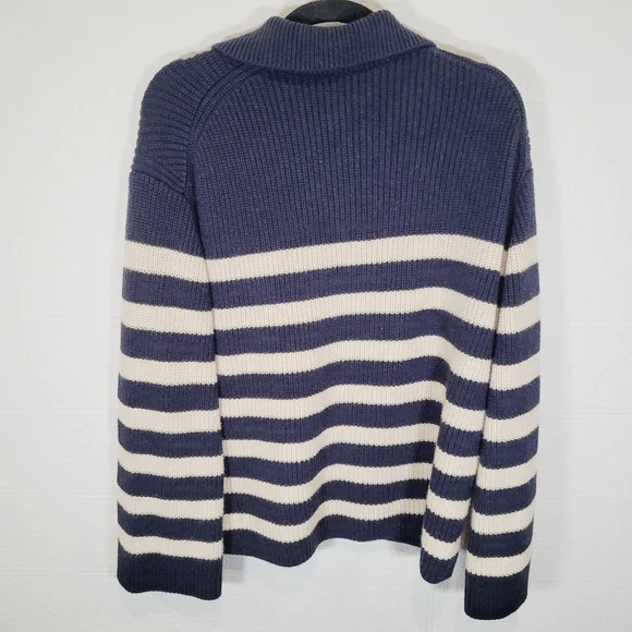 & Other Stories half zip oversized stripe sweater - Picture 6 of 7